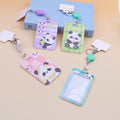 Porta carte a forma di piccolo panda con fiore
