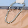 Collana di perline grigie - 1,1 cm