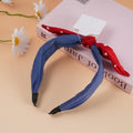 Fascia per capelli con fiocco serie blu e rossa