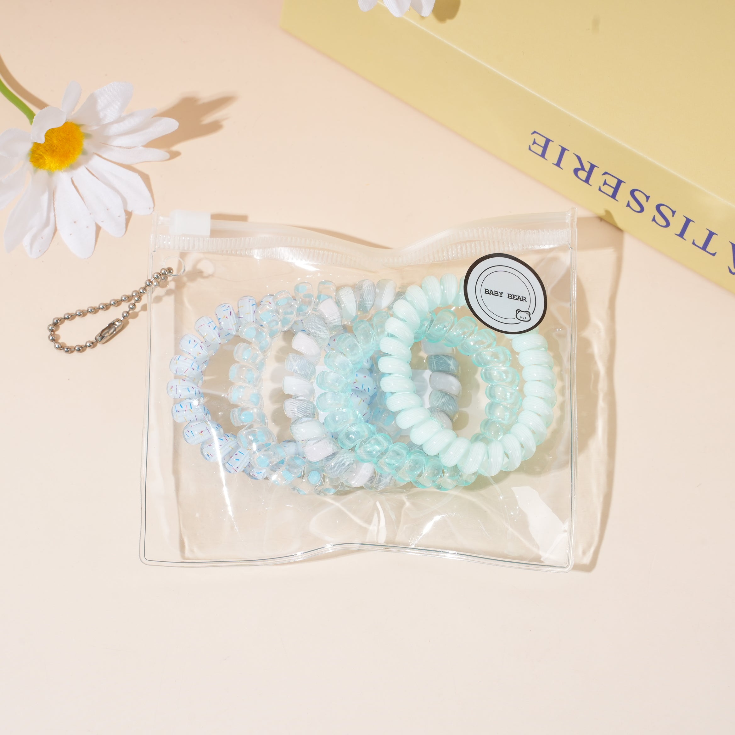 Elastici per capelli a spirale insacchettati 5 pezzi-3