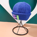 Cappello di lana con etichetta in tessuto inglese - blu zaffiro