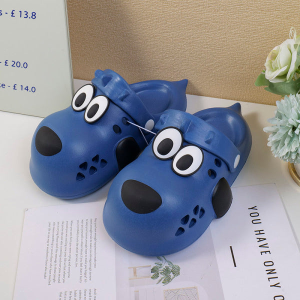 Pantofole per bambini a forma di cane dagli occhi grandi blu -190