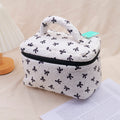 Borsa per il trucco a secchiello in cotone Bow Series - Bianco