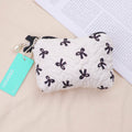 Borsa per il trucco in cotone Bow Series - Bianco
