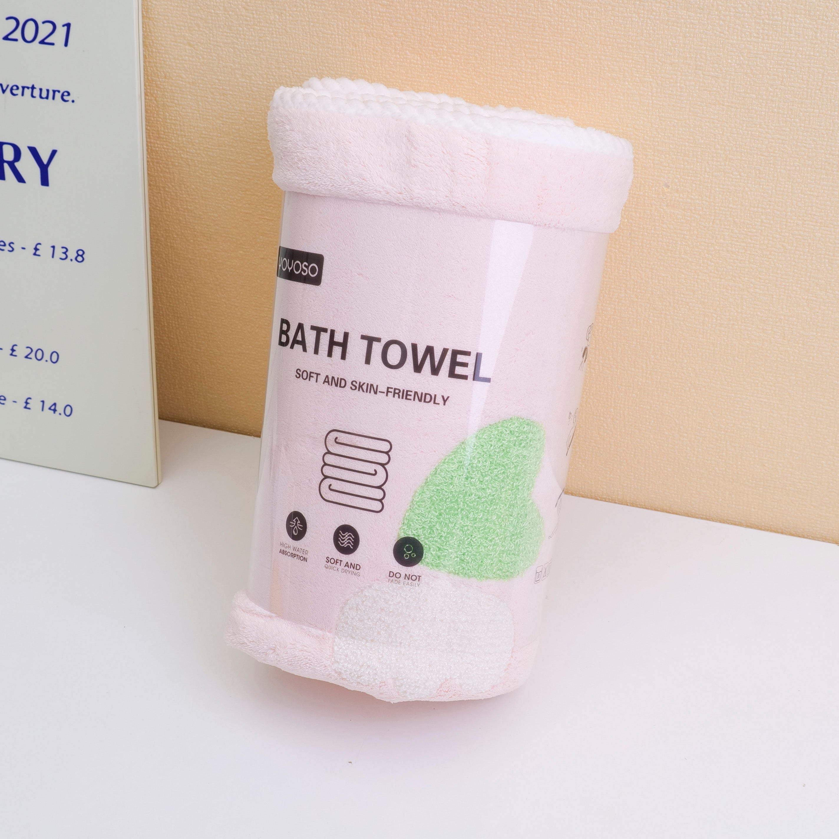 Asciugamano da bagno con fiori dolci - rosa