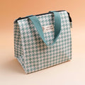 Borsa per il pranzo quadrata della serie Checkered - Verde