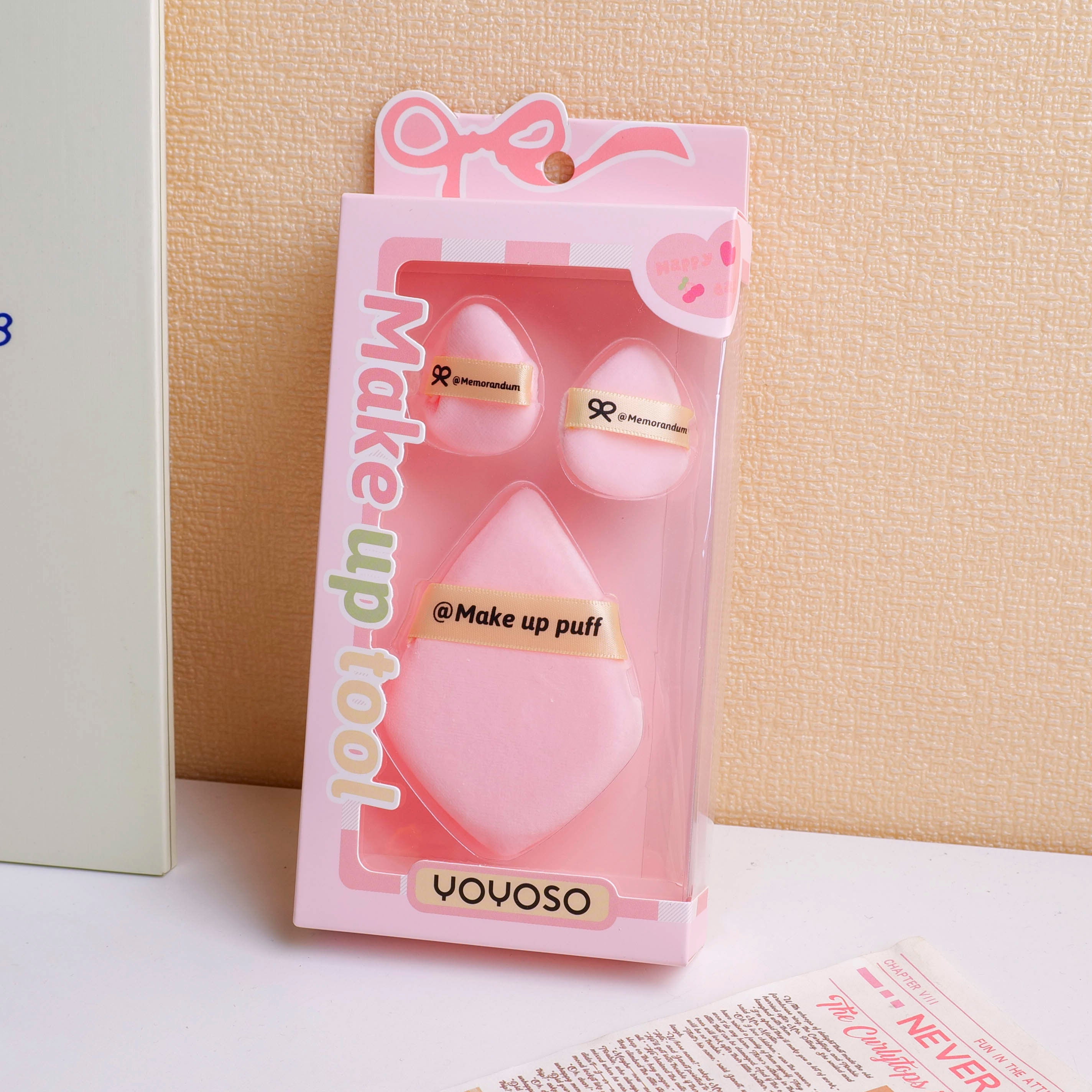 Piumino in polvere libera a forma di diamante, confezione da 3