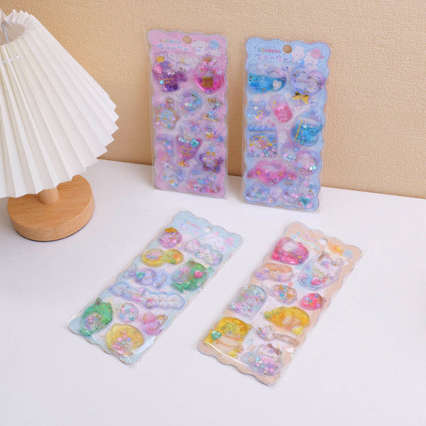 Serie Glitter Gem - Adesivo dinamico riempito d'olio