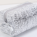 Borsa per il trucco a forma di cuscino argentata
