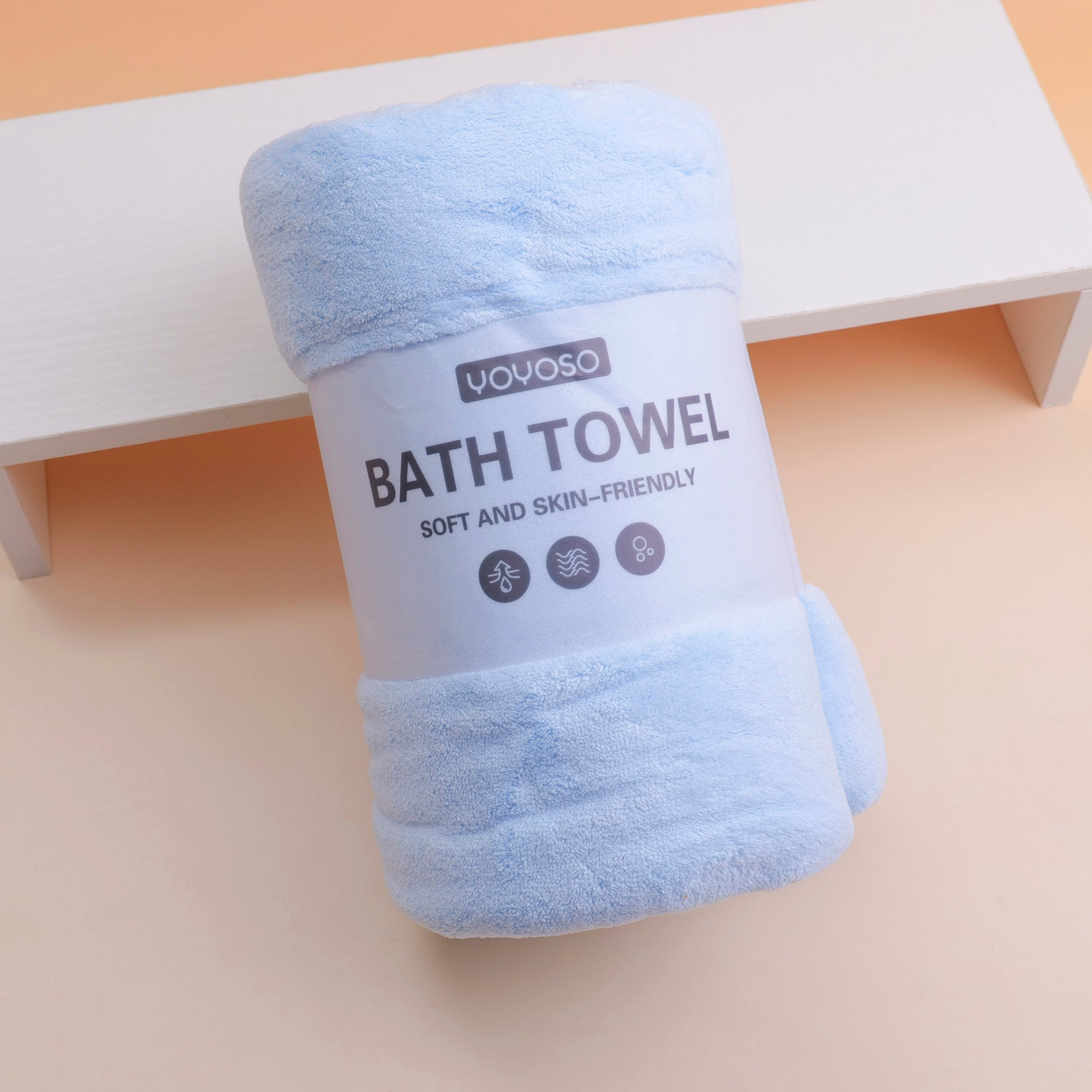 Asciugamano da bagno in stile minimalista giapponese - Azzurro