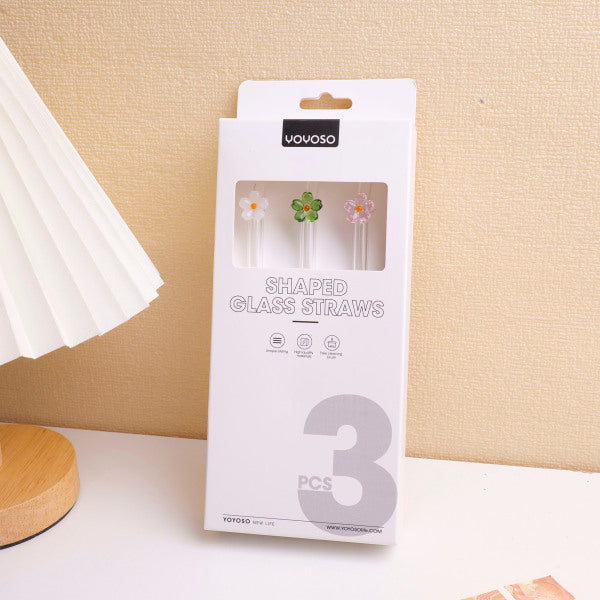 HS-XG6001Cannucce in vetro a forma di fiore a cinque petali, 3 pezzi