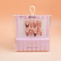 Unghie finte Dreamy Splendor Series - Farfalla rosa-marrone delicata, 24 pezzi