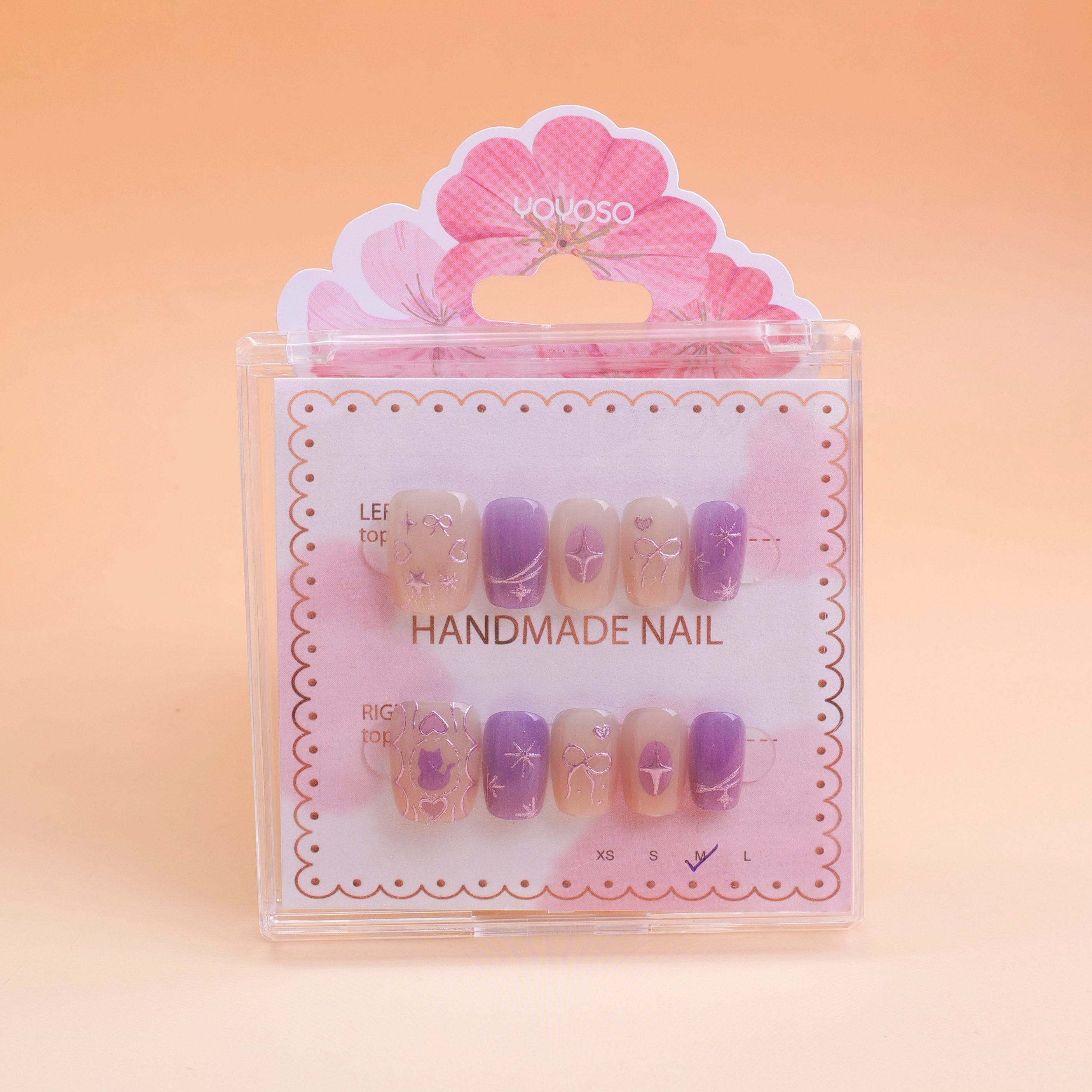 Unghie finte effetto occhi di gatto Purple Dream Shadow, 10 pezzi