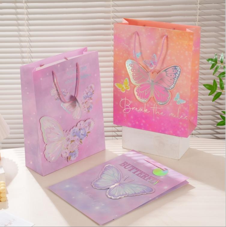 Serie Dreamy Butterfly Dance – Borsa regalo verticale L