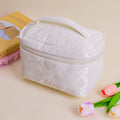 Borsa cosmetica a forma di farfalla con coperchio sollevabile - bianca