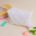 Borsa cosmetica ottagonale a forma di farfalla – bianca