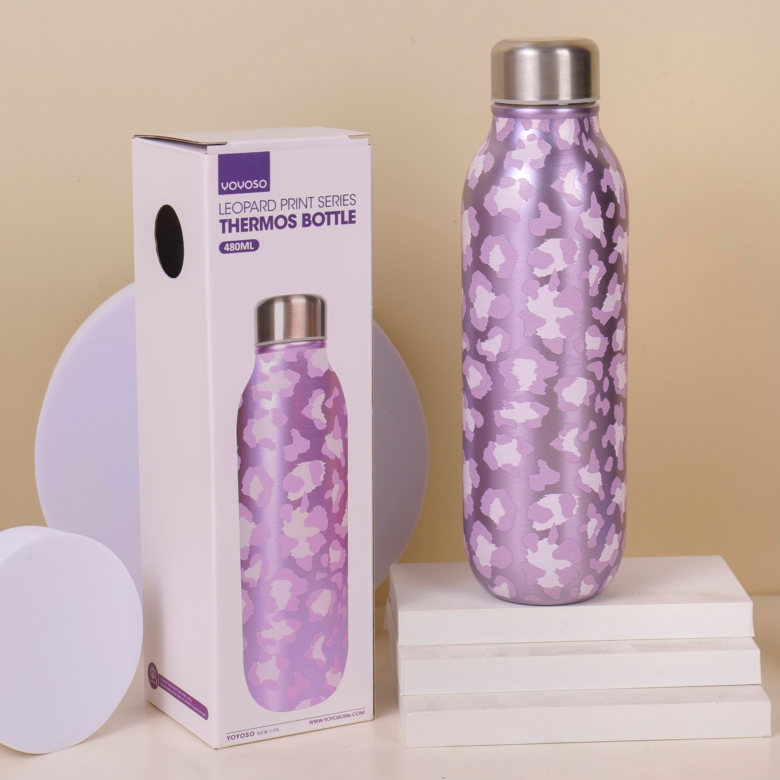 HS-BWB6001 Bottiglia termica serie stampa leopardata B 480 ml