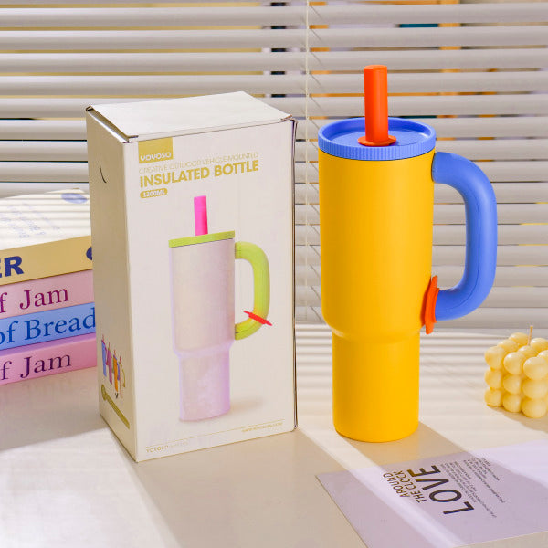 HS-BWB6001 Bottiglia termica creativa da montare sul veicolo per esterni, 1,2 l, gialla