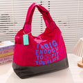 Borsa a tracolla grande e capiente con lettere alla moda – Rosso rosa
