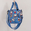 Borsa a secchiello con toppa in denim