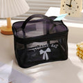 Borsa per il trucco a secchiello in rete della serie Bowknot