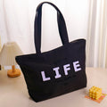 Borsa tote con lettere - Nera