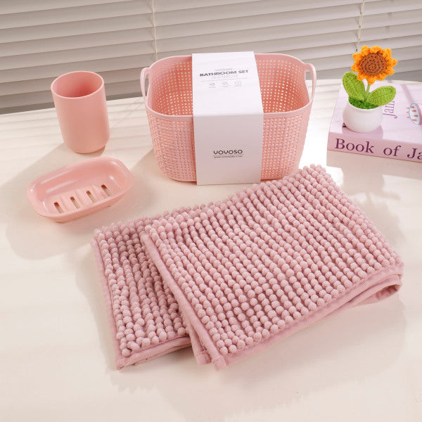 Set da bagno 4 pezzi - Rosa