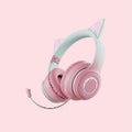BT029C Cuffie wireless multifunzione con sfumatura a forma di orecchie di gatto - rosa