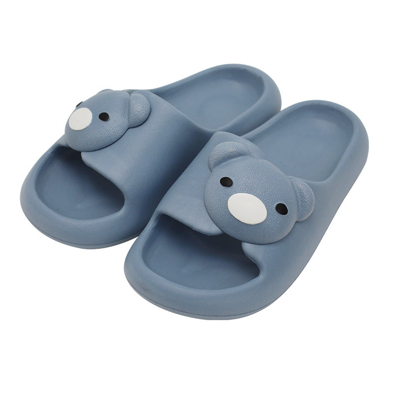 Carino animale domestico orso testa vaporosa blu uomini pantofola dimensioni 40-41