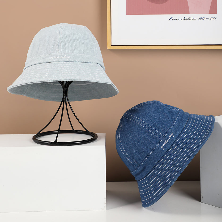 Cappello da pescatore in denim - azzurro