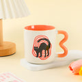 Tazza creativa con manico a 3 lettere da 320 ml - Gatto nero
