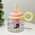borraccia con cannuccia in plastica con manico a forma di gattino - 950 ml