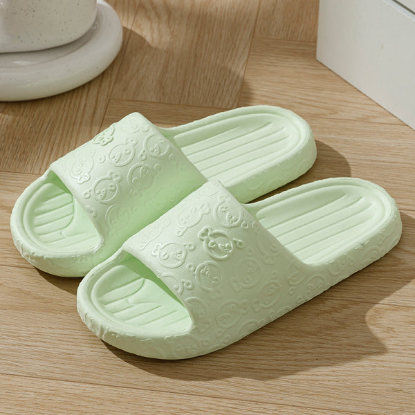 Pantofole da donna con motivo a cartoni animati, di colore verde, misura 40-41