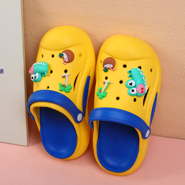 crocs bambini in coccodrillo giallo + blu reale - 30-31