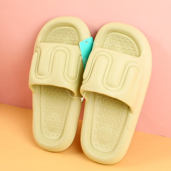 Ciabatte da donna con strisce verticali creative, taglia 40-41, verde