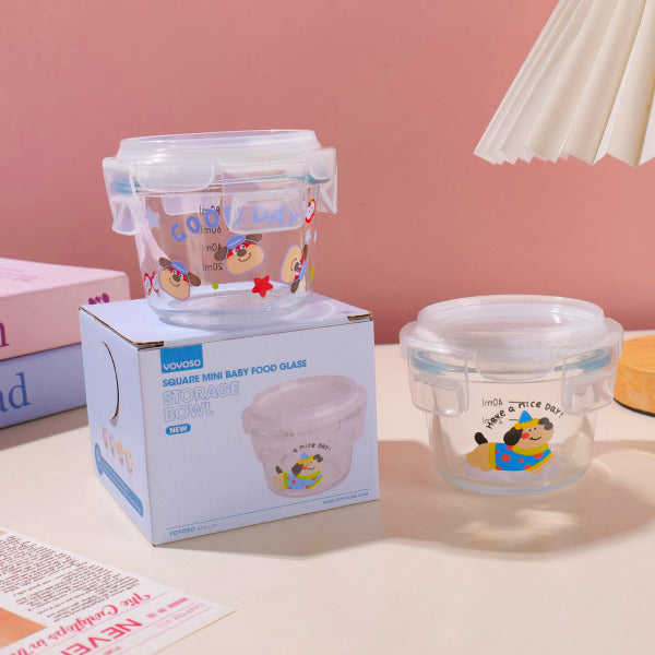 HS-BLB6001 Mini ciotola rotonda in vetro per alimenti per bambini da 130 ml