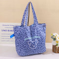 Borsa a tracolla da donna con stampa leopardata - Blu