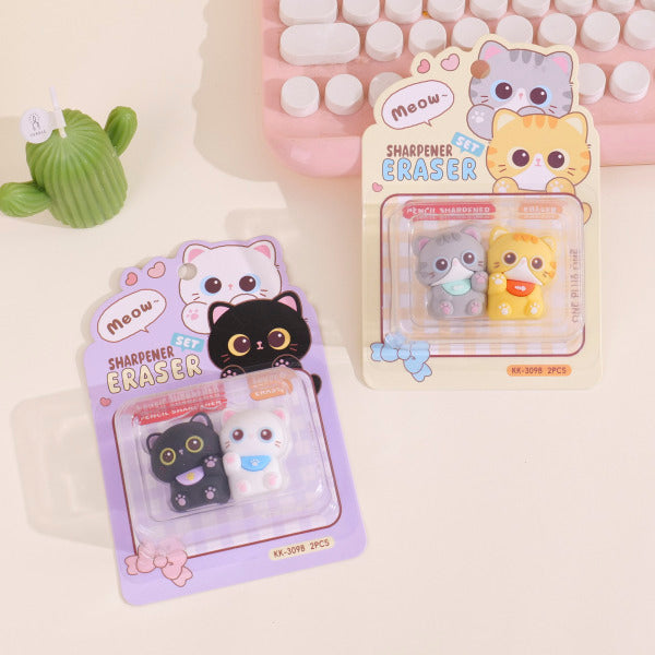 7767 Energetic Kitty Series – Set temperamatite e gomma