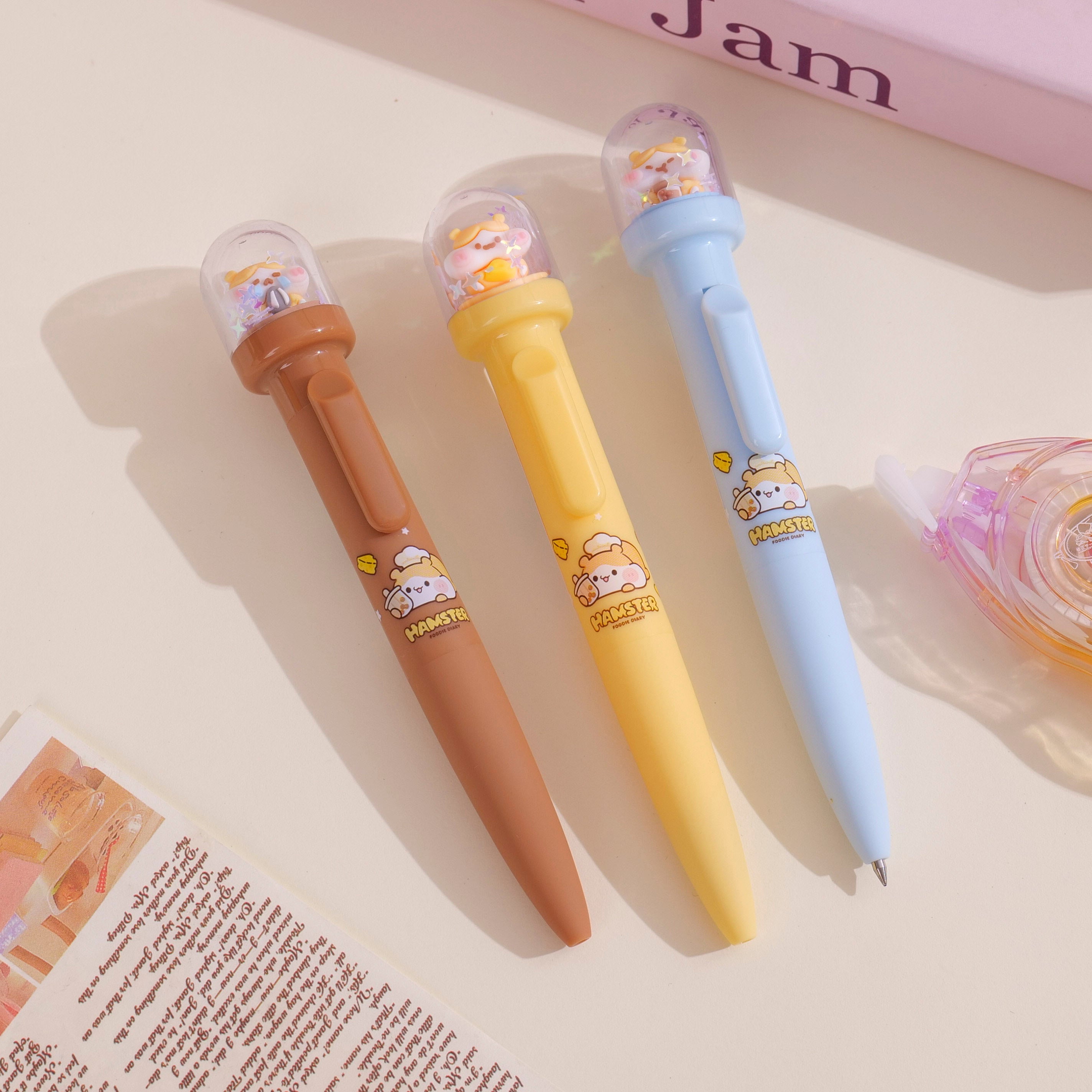 7197 Hamster Foodie Diary Series – Penna gel orizzontale – Inchiostro blu