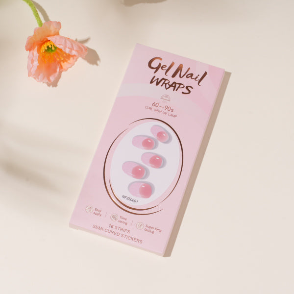 Adesivi per unghie in gel rosa nude (necessaria lampada UV)