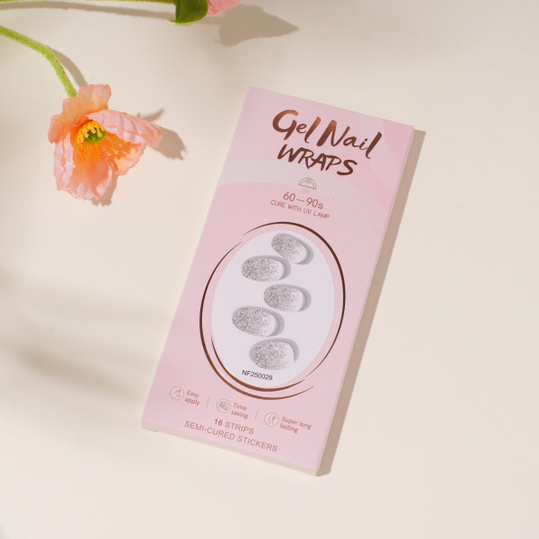Adesivi per unghie in gel iridescenti con diamanti frantumati (necessaria lampada UV)